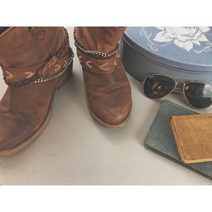 Real Leather Western Style Booties